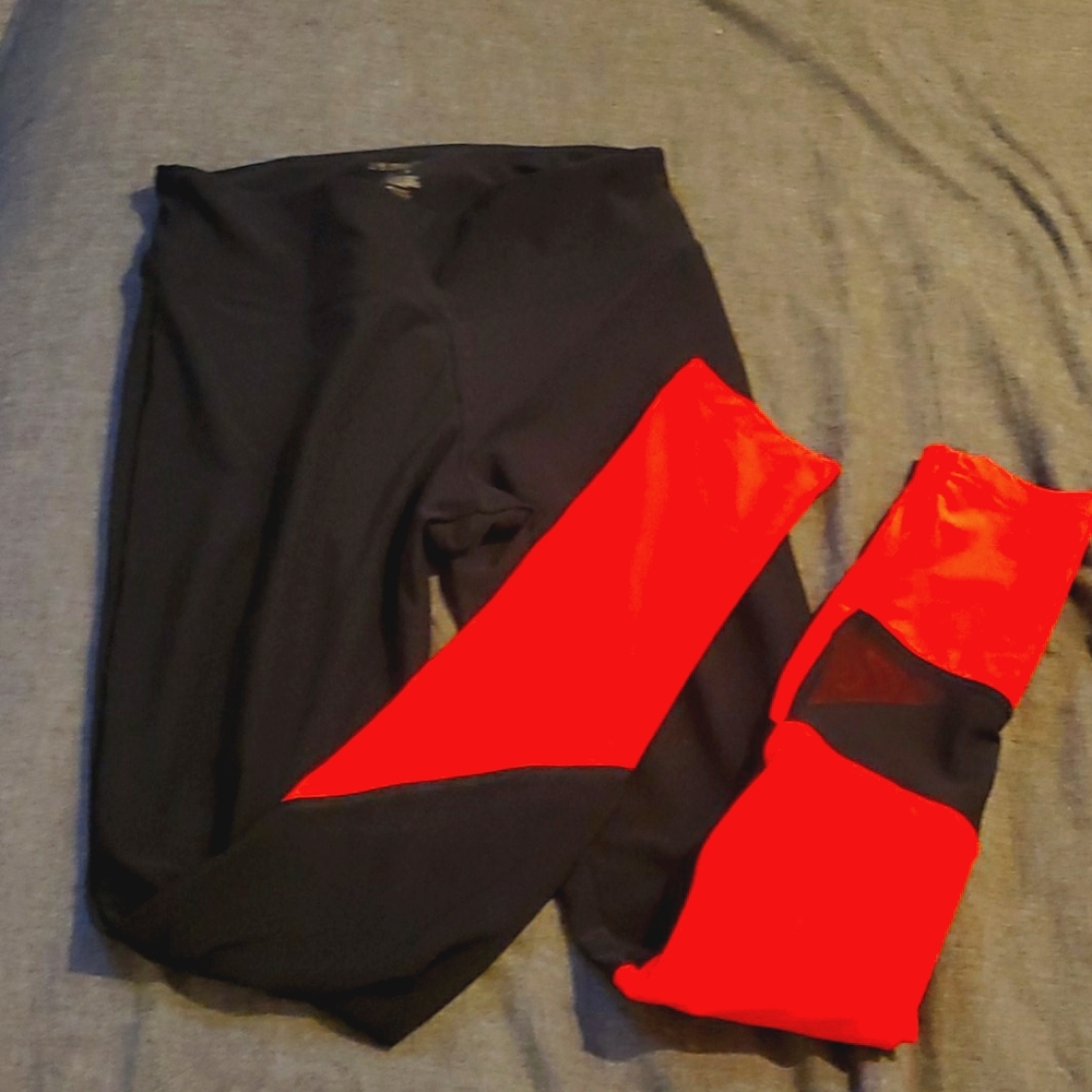 Marika orange and black leggings